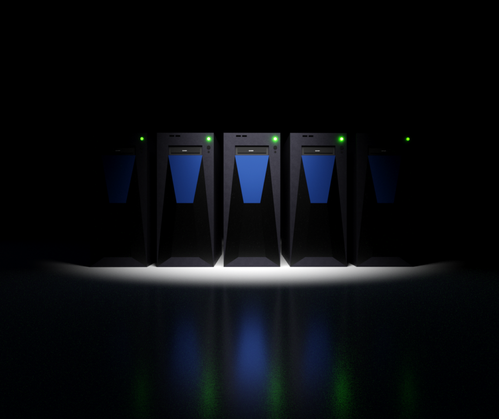 Image of a supercomputer cluster