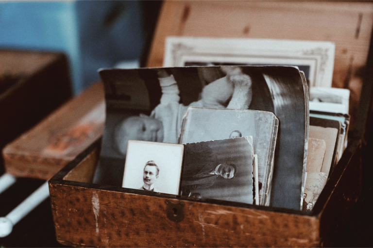 Photo of a box of old photos