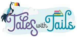 tales with tails summer reading logo with bird and books