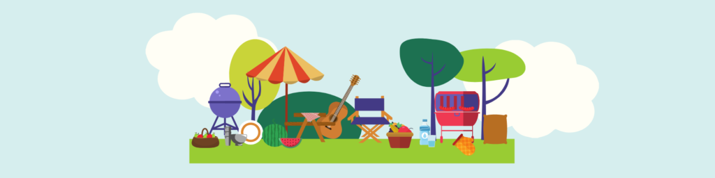 community appreciation day logo, a picnic with music under the trees
