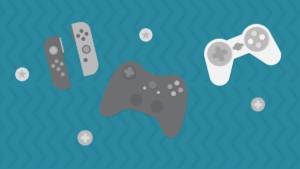 graphic: multiple types of video game controllers